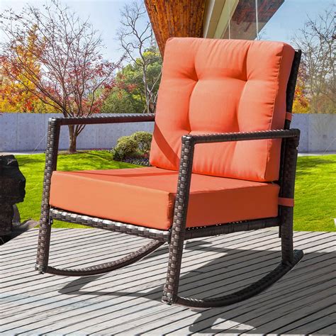 Shop for wicker rattan chair online at target. TKOOFN Patio Wicker Rocking Armed Outdoor Garden Lounge ...