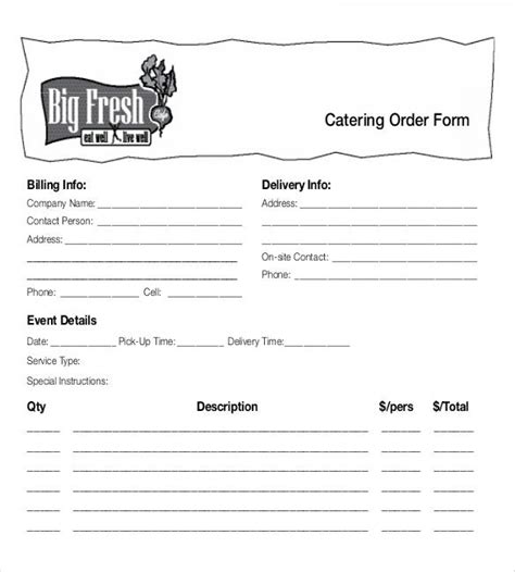Food Order Template Free Download