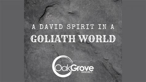 Message A Davids Spirit In A Goliath World From Ron Morein Oak
