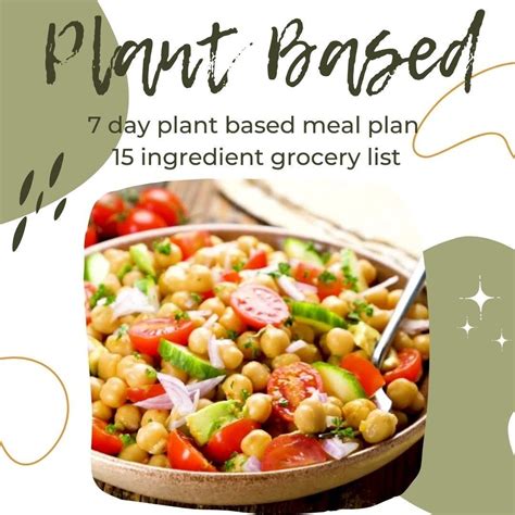 Plant Based 7 Day Meal Plan Etsy Meal Planning Plant Based Meal