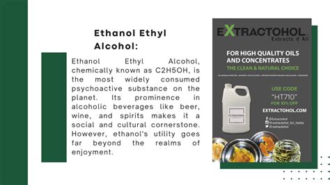 Ppt Unveiling The Secrets Of Ethanol Ethyl Alcohol And Organic