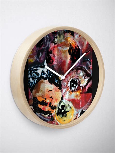 Pomegranates Cubism Clock For Sale By Musicaroundus Redbubble