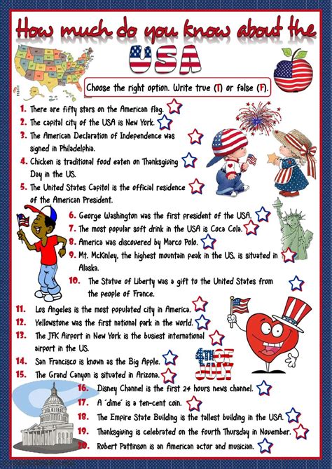 Plays quiz updated oct 5, 2020. How much do you know about the USA? - Interactive worksheet