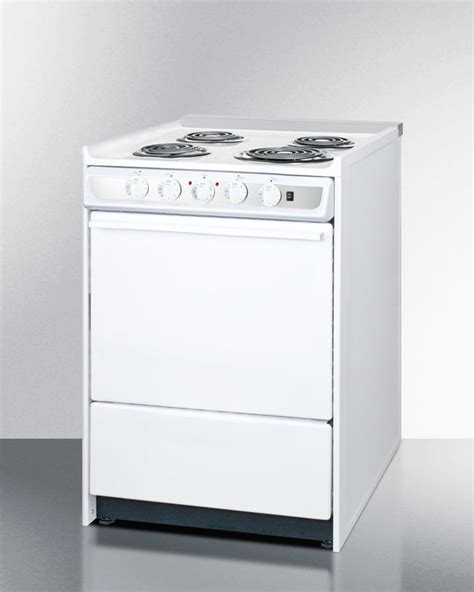 Number of burners / elements : Summit WEM610RT 24 Inch Slide-In Electric Range with 2.46 ...