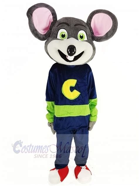 Chuck E Cheese Mascot Costume Mouse With Green Eyes