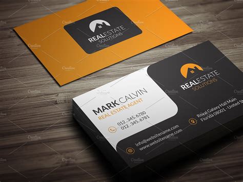 Real Estate Business Card 39 Business Card Templates Creative Market