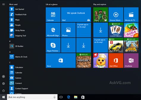 How To Switch Between Start Menu And Start Screen In Windows 10 Askvg