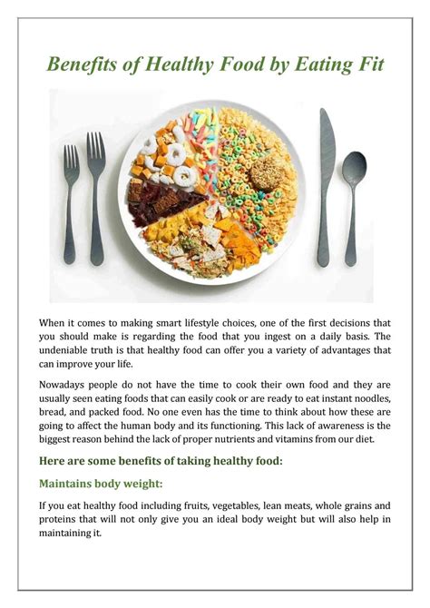 Benefits Of Healthy Food By Eating Fit By Eating Fit Issuu