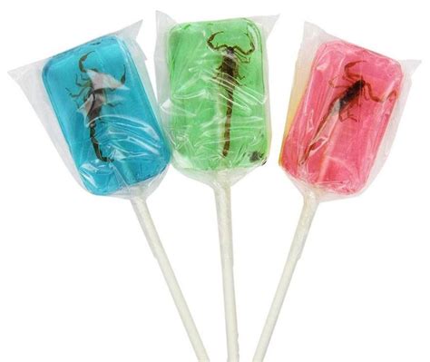 Hotlix Scorpion Sucker Insect Candy Lollipop 3 Pack Includes Strawberry