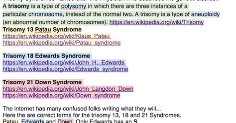Trisomy 13 Life Patau Syndrome Patau Pataus Edward Edwards Down Downs What Is The