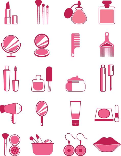 Pink Make Up Icon Set 2056287 Vector Art At Vecteezy