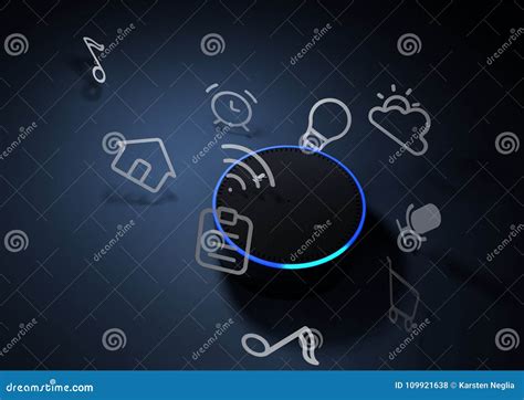 3d Rendering Of Amazon Echo Voice Recognition System Stock Illustration