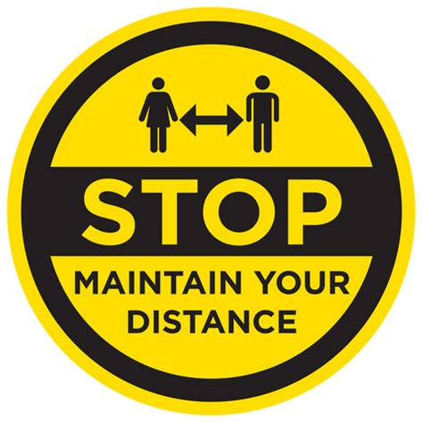 Stop Maintain Distance Floor Graphic Internal Use