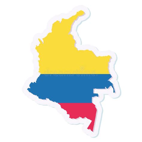 Isolated Map Of Colombia With Its Flag Stock Vector Illustration Of