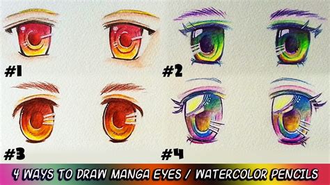How To Use Watercolor Pencils Draw Moe Manga Anime Eyes 4 Ways