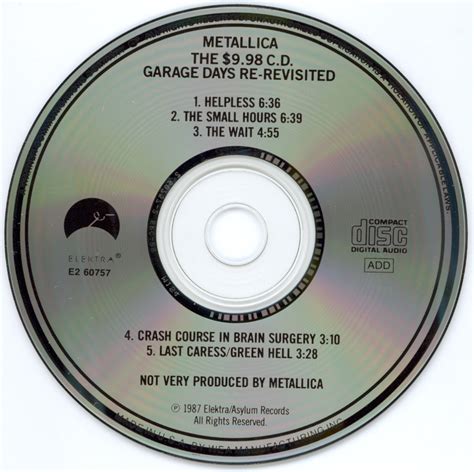 Metallica Garage Days Re Revisited Elektra Usa Cd Misprint