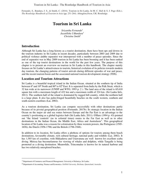 😍 Tourism In Sri Lanka Essay Free Essays On Tourism In