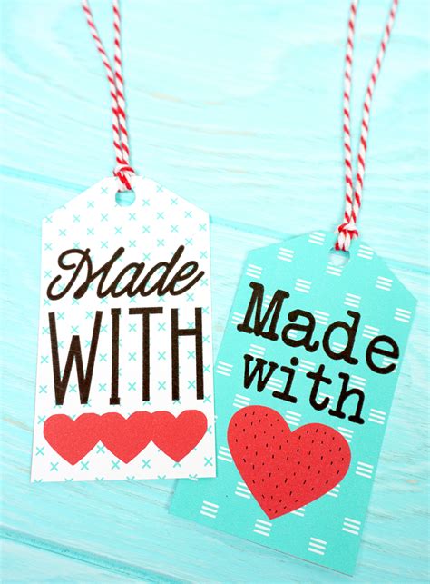 Made With Love Printable Gift Tags Happiness Is Homemade