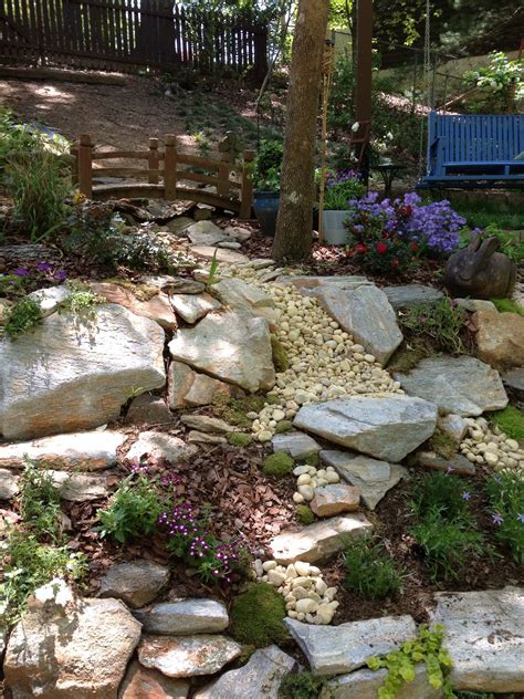 A Dry Creek Bed House Landscape Front Yard Landscaping