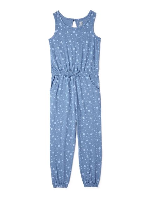 Sweet Butterfly Girls Tie Waist Sleeveless Knit Jumpsuit Sizes 7 16