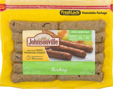 Johnsonville Fully Cooked Breakfast Sausage Links Turkey 12 Ct