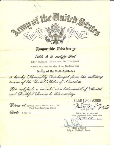 Honorable Discharge Certificate Template Best Professionally Designed