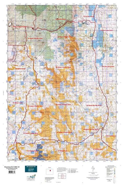 Wyoming Elk Gmu 34 Map Mytopo