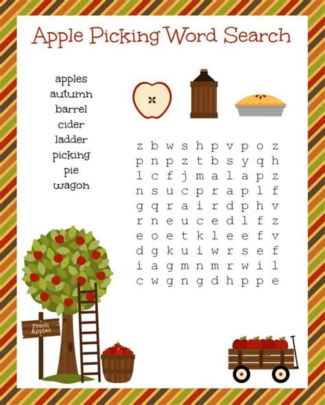 When we word search offers puzzles in unique categories designed. FREE Fall Festive Apple Picking Word Search Printable ...
