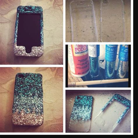 Most people keep their iphones around them 24/7 so adding a photograph of family and friends to your case ensures that they will be with you at all times! DIY ombre glitter phone case | Diy Ideas | Pinterest