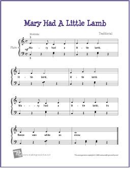 Mary had a little lamb traditional | digital piano, vocal & guitar sheet music. Mary Had A Little Lamb | Free Easy Piano Sheet Music