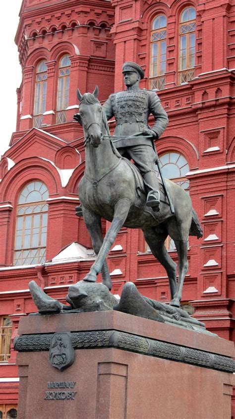 Equestrian Statue Of Georgy Zhukov In Moscow Russia