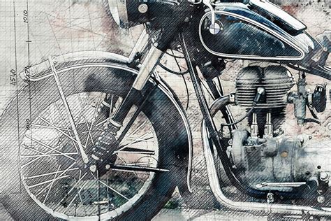 Vintage Bmw Motorcycle Art Instant Download Watercolor And Etsy