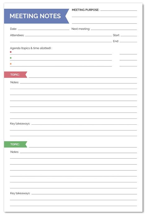 Planning Pad 6 X 9 Double Sided Meeting Notes Neutral Meeting