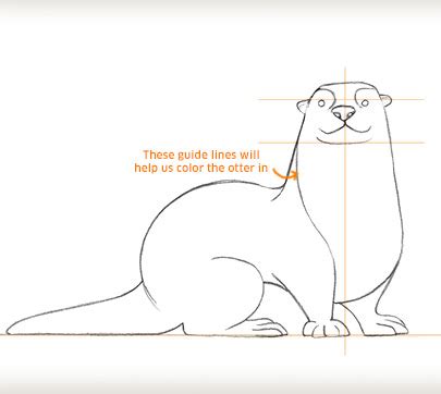 Do the same thing you did in step five by making the toe lines as well. Draw an Otter