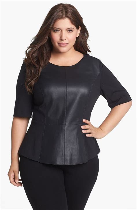 You're in the right place for faux leather top. Sejour Faux Leather Front Peplum Top (Plus Size) | Nordstrom