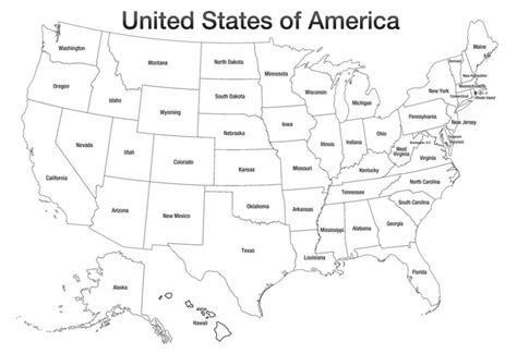 United States Of America Map Usa Coloring Art Poster Print Poster