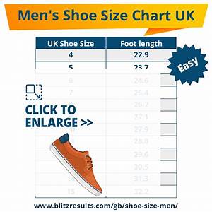 Men 39 S Shoe Size Chart Uk