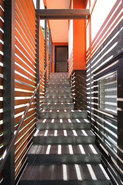 We use a variety of metal materials such as wrought iron, galvanized. Exterior Stairs of the Juliet House - Contemporary ...