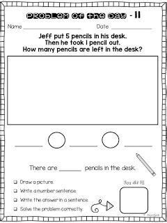 Children may need assistance from teachers or parents to get started. Word Problem of the Day | Word problems, Words, First grade