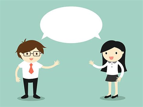 Best Cartoon Of A Two People Having A Conversation Illustrations Royalty Free Vector Graphics