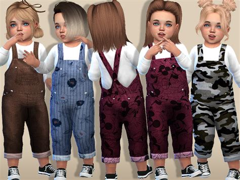 The Sims Resource Cozy Denim Winter Overalls For Toddlerstoddler Sp