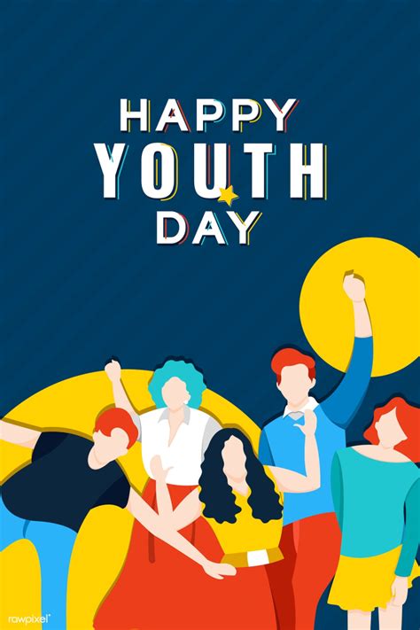 Happy Youth Day Poster Free Stock Vector 1179681 Nohat Free For