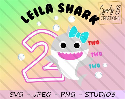 Girl Baby Shark Birthday Shirt Svg Png Jpeg Studio Etsy