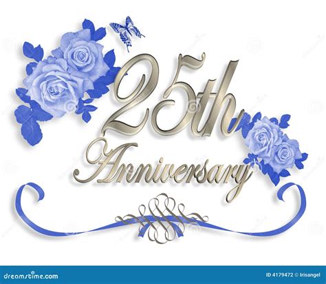 25th Wedding Anniversary Invitation Stock Illustration Illustration