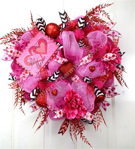 Deco Mesh Be Mine Valentine Wreath Pink By Southerncharmwreaths 104