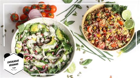 2 ENSALADAS VEGANAS FÁCILES para el VERANO Living Like A Panda YouTube