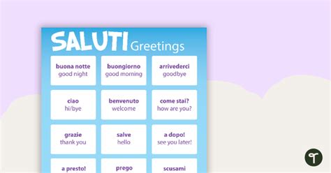 Greetingssaluti Italian Language Poster Teach Starter