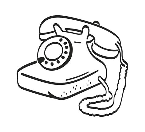 Premium Vector Hand Drawn Retro Phone Vector Illustration