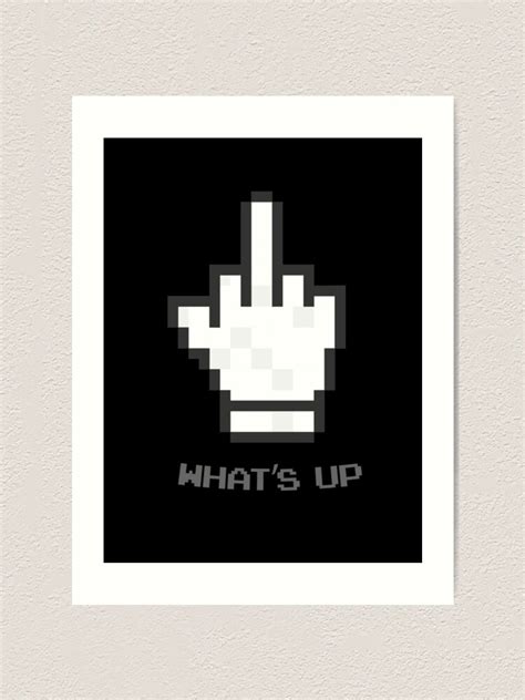 Pixel Middle Finger Art Print For Sale By Meteoric Redbubble