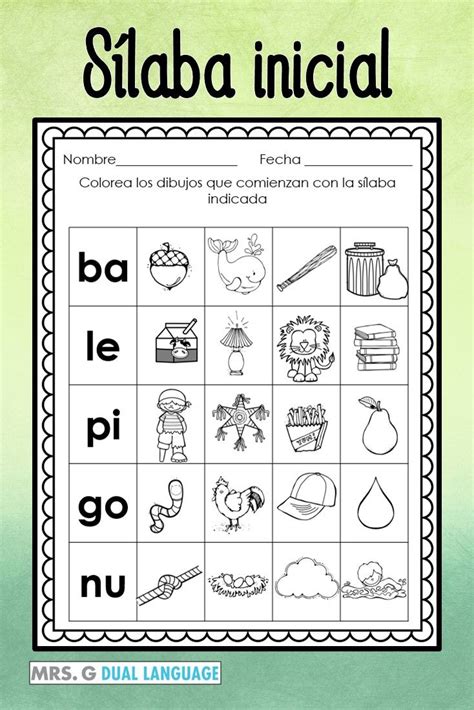 Silabas En Espanol Worksheets 8bf